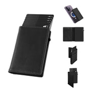 TOYFID Aluminum Alloy Wallet With Genuine Leather Cover Men's Billfolds-5