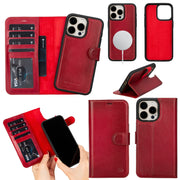 Casper Leather iPhone 15 Pro Wallet Case | Detachable MagSafe Compatible RFID Protection