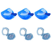 3x Mouthguard Mouthpiece + 3x Nose Clip Anti Snoring Aid Sleep Breathing Device-0
