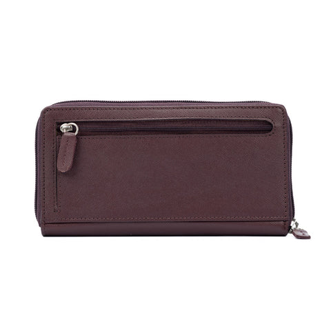 K10838XB | Women's Wallets in Saffiano Genuine Leather. Bordeaux color. 6 credit card slots. Dimensions when closed: 18.5 x 10 x 2.5 cm. Packaging: Rigid bottom/lid gift box-1