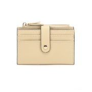 NNEDSZ 3 PCS Wallets Apricot Women's Small Zipper Snap Card Wallet, Ladies PU Leather Credit Card Holder with Coin Pocke-0