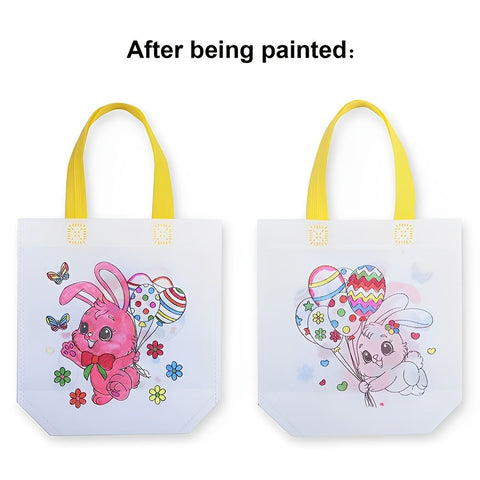 5pcs Easter Tote Bags with Bunny and Egg Design