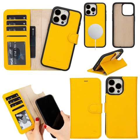 Casper Leather iPhone 15 Pro Wallet Case | Detachable MagSafe Compatible RFID Protection